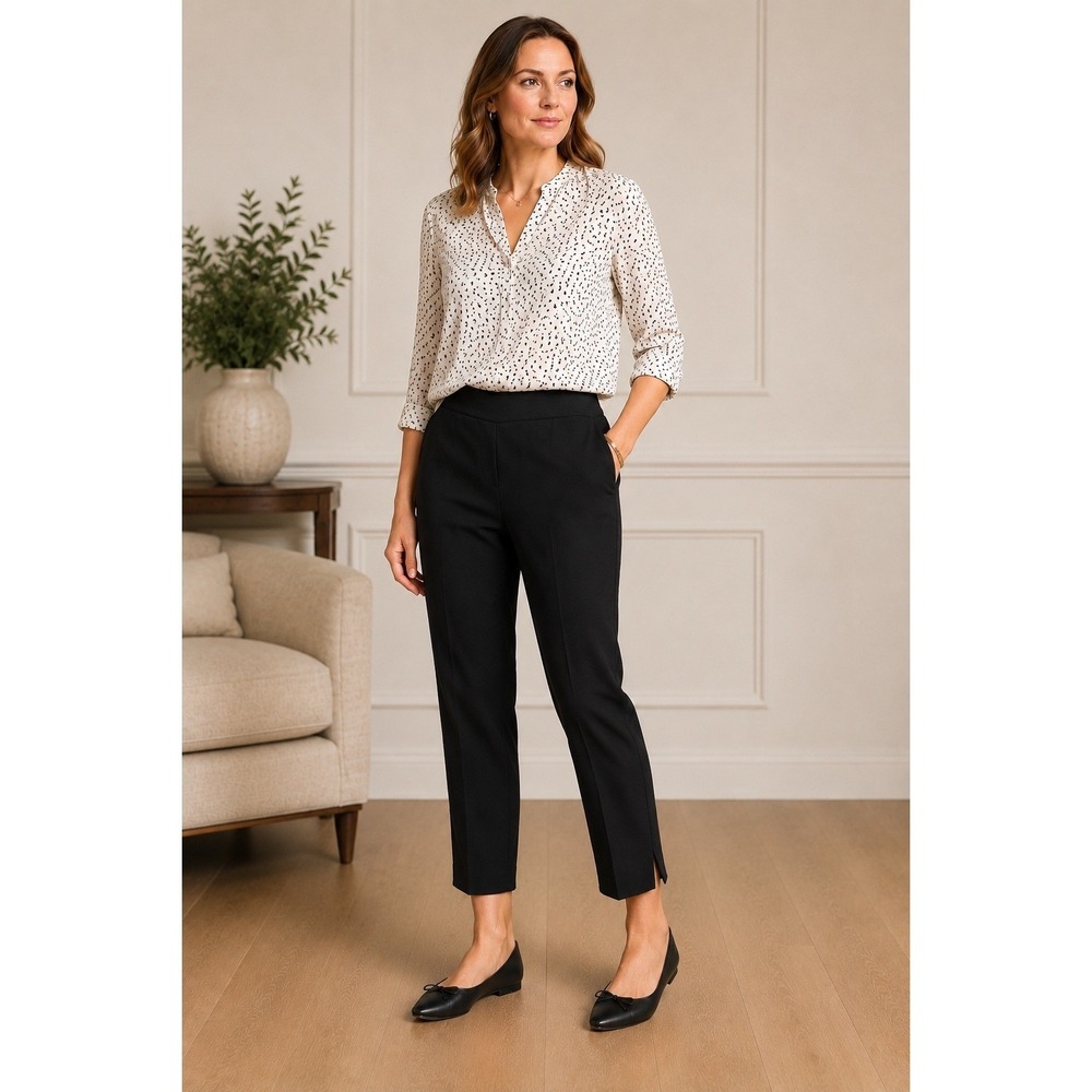 J Crew Mercantile Jamie Ankle Pants 10 Black Tapered Pull On Career Minimalist